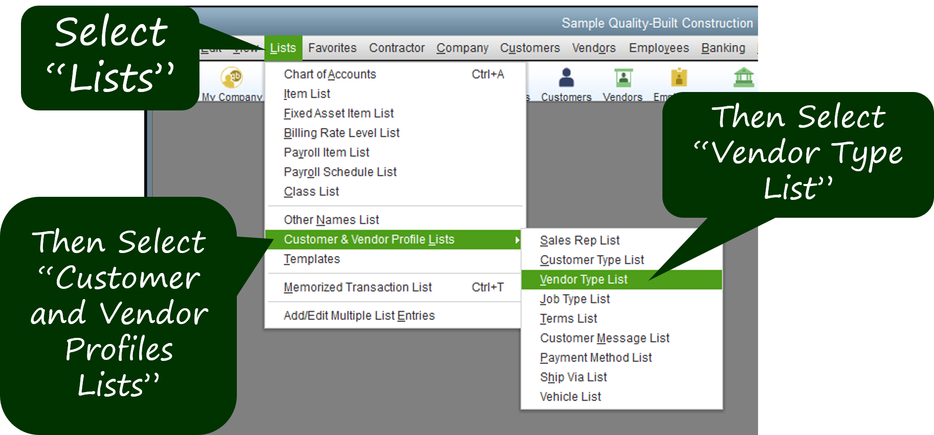 Quickbooks Subcontractor Chart Of Accounts